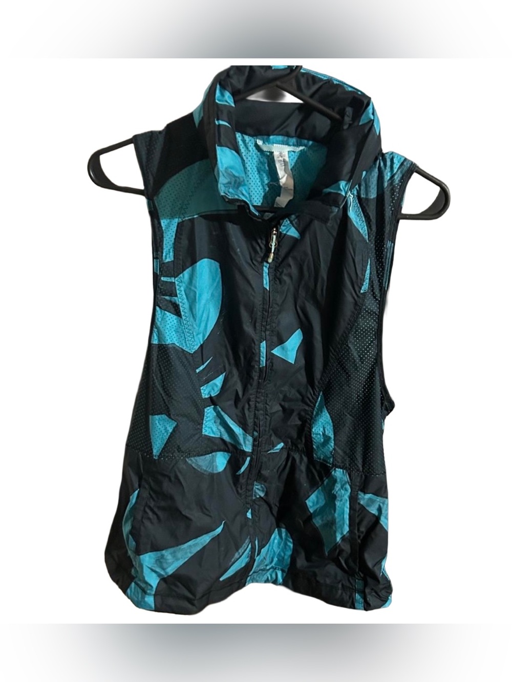 Lululemon Pack-It Vest Back Spin Stroke Peacock Blue Black Women’s Size 4